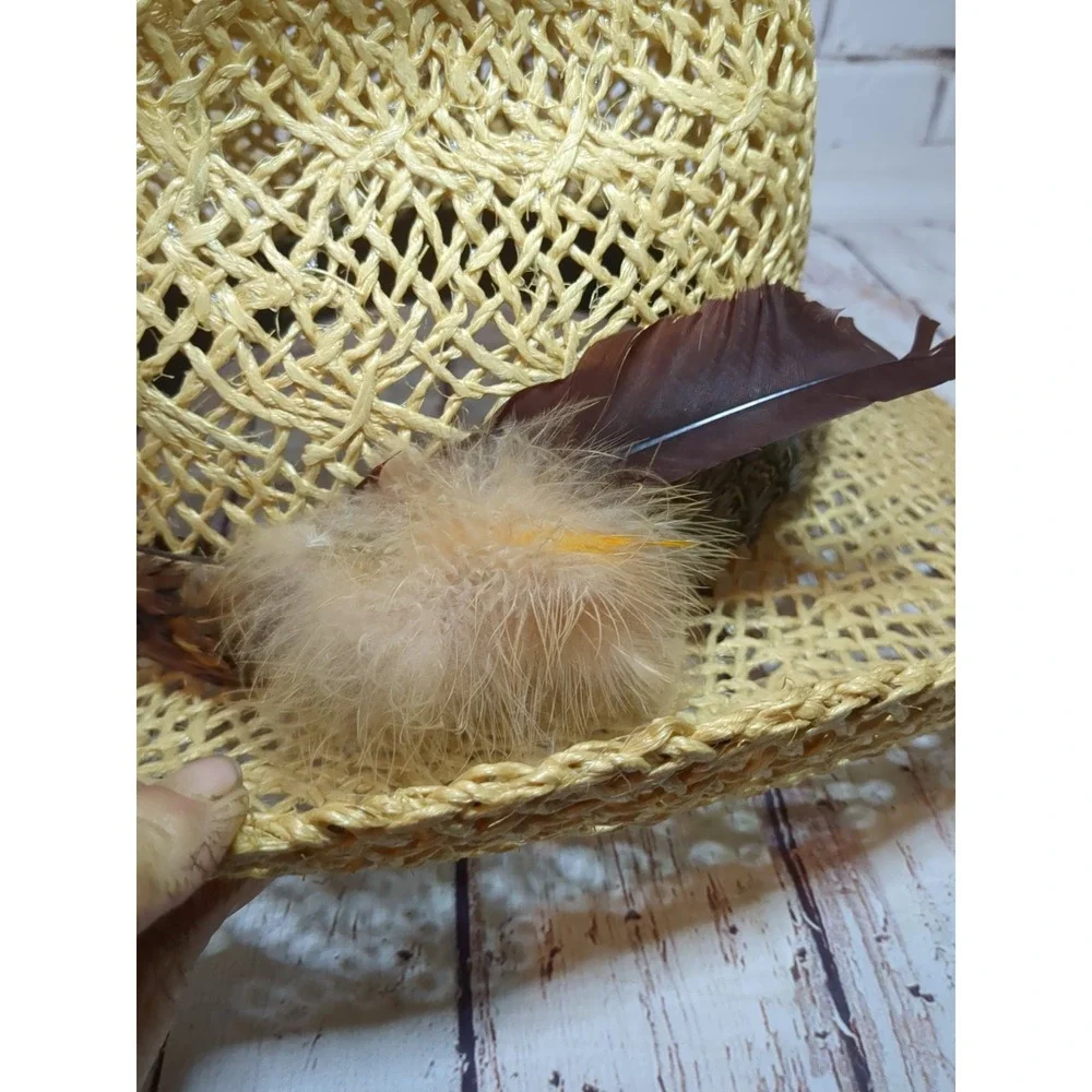 AMERICAN HAT Company 7 1/4 Tumble Weave Feather Band Straw Cowboy Hat